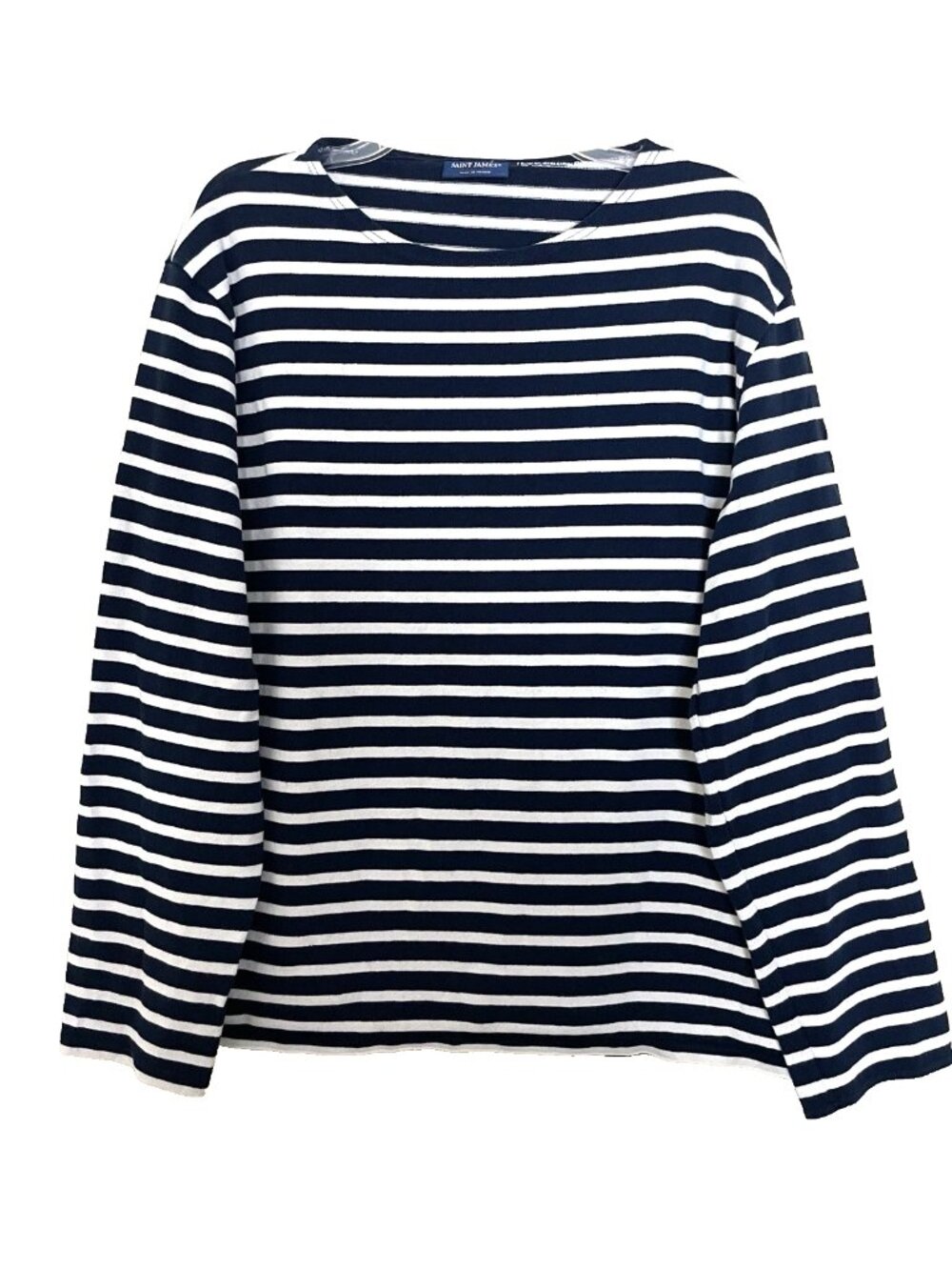 Saint James Shirt Men's XL / 46 Navy Ecru Heavyweight Cotton Breton Made France